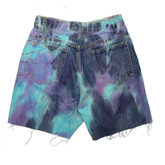 Vintage 90s Frederick's of Hollywood Denim Shorts Acid Wash Tie Dye Size 3-4 - Picture 9 of 9